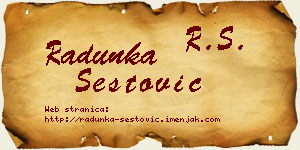 Radunka Šestović vizit kartica